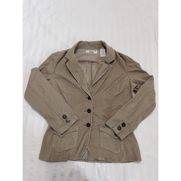 Levi's Women's Corduroy Button Up Collared 3 Button Jacket Size L Tan - Picture 1 of 9